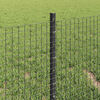 vidaXL Fence with Post Grey 0.4 x 25 m Steel and PVC