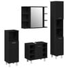 vidaXL Bathroom Furniture Set 4 pcs Black Engineered Wood