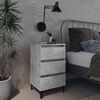 vidaXL Bed Cabinet with Metal Legs Concrete Grey 40x35x69 cm