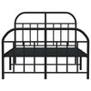 vidaXL Metal Bed Frame without Mattress with Footboard Black 120x200cm