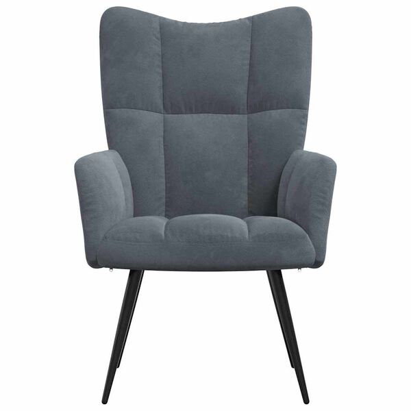 vidaXL Relaxing Chair Dark Grey 70 x 61 x 96.5 cm Velvet