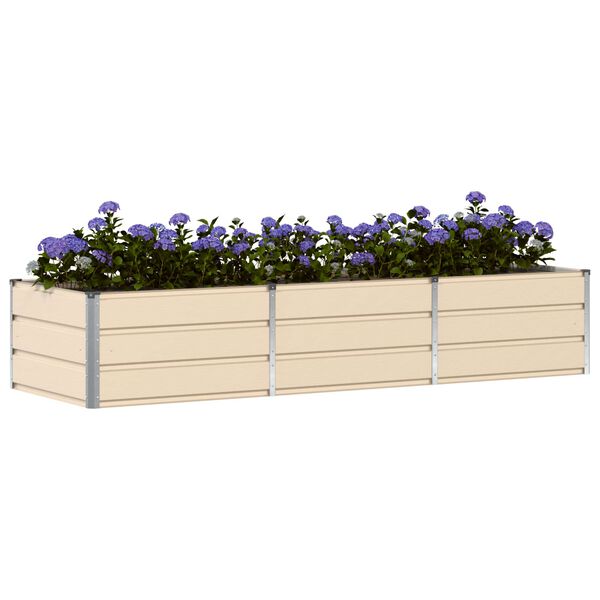 vidaXL Planter Ivory 240 x 80 x 75 cm Steel