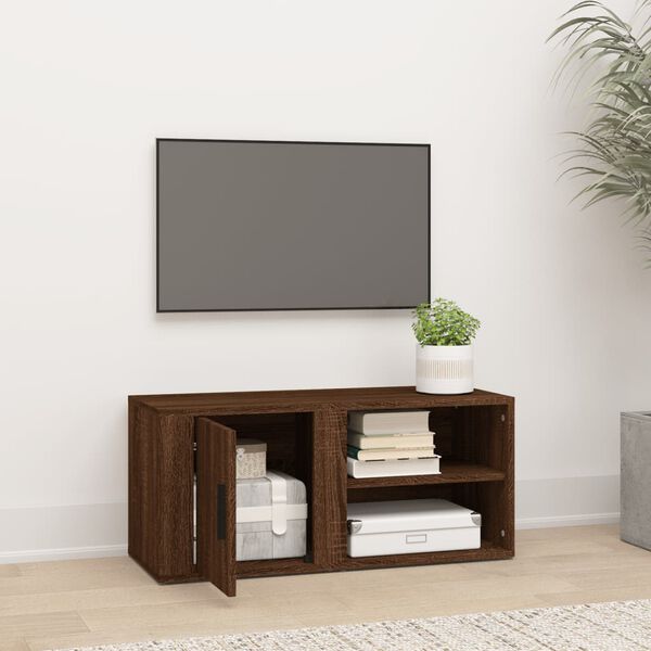 vidaXL TV Cabinet Brown Oak 80x31,5x36 cm Engineered Wood