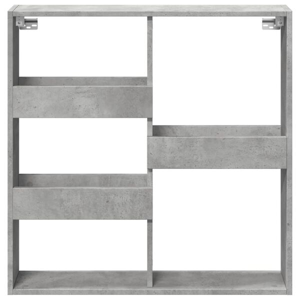 vidaXL Wall Cabinet Concrete Grey 80x15x80 cm Engineered Wood