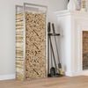 vidaXL Firewood Rack 50x28x132 cm Stainless Steel
