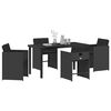vidaXL Garden Dining Set 5 pcs Black Poly Rattan