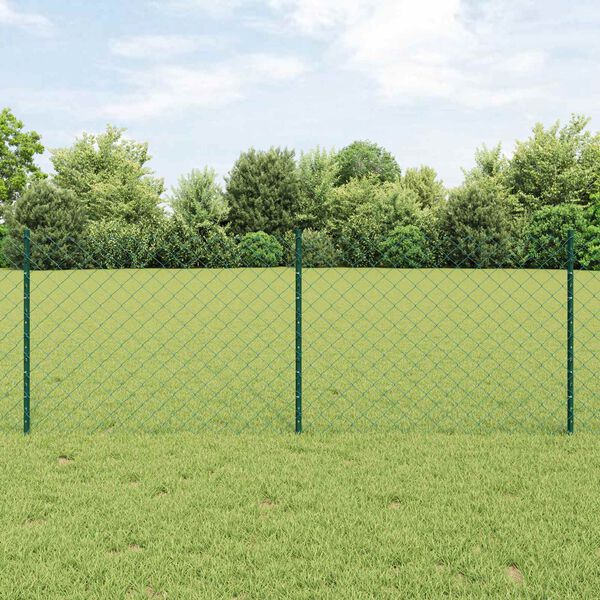 vidaXL Fence and Post Green 0.8 x 10 m Steel