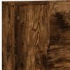 vidaXL Headboard Cabinet with LED Smoked Oak 140 x 16.5 x 103.5 cm