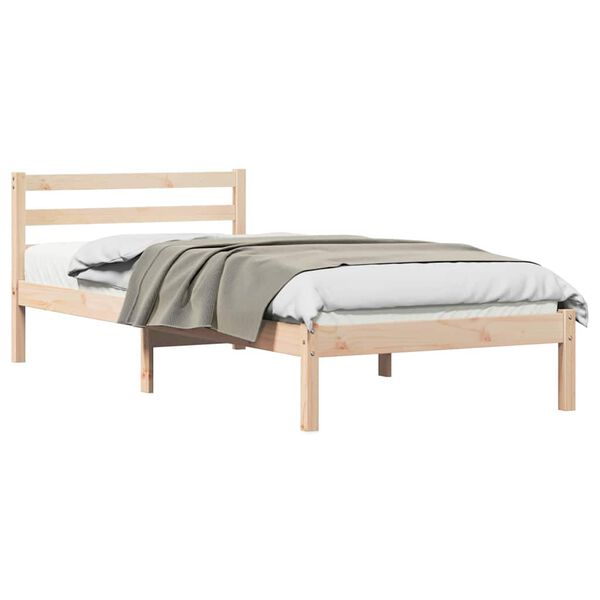 vidaXL Bed Frame Brown 225.5 x 105.5 x 69.5 cm Solid Pine Wood