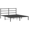vidaXL Metal Bed Frame without Mattress with Headboard Black 150x200cm