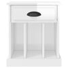 vidaXL Bedside Cabinet High Gloss White 43x36x50 cm
