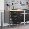 vidaXL Work Cabinet with Drawer 2 pcs Black and Grey 100 x 55 x 85 cm