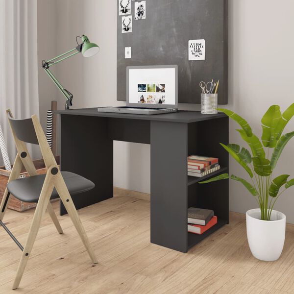 vidaXL Desk Grey 110x60x73 cm Engineered Wood