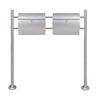Double Mailbox on Stand Stainless Steel