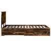 vidaXL Bed Frame with Drawer Smoked Oak 120 x 190 cm Engineered Wood