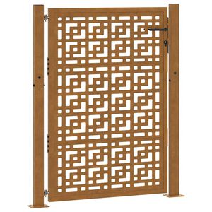 vidaXL Garden Gate 100x150 cm Weathering Steel Cross Design