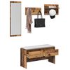 vidaXL Hallway Furniture Set with Shelf 4 pcs Old Wood Engineered Wood