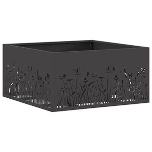 vidaXL Fire Bowl Black 60 x 60 x 30 cm Weathering Steel