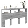 vidaXL Headboard Cabinet with LED Grey Sonoma 180x17x102 cm