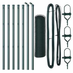 vidaXL Hexagonal Fence Ground Fix 10 x 0.6 m PVC-Coated Steel Green