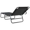 vidaXL Folding Sun Lounger Folding 2 pcs Black 56 x 189 x 87cm Fabric