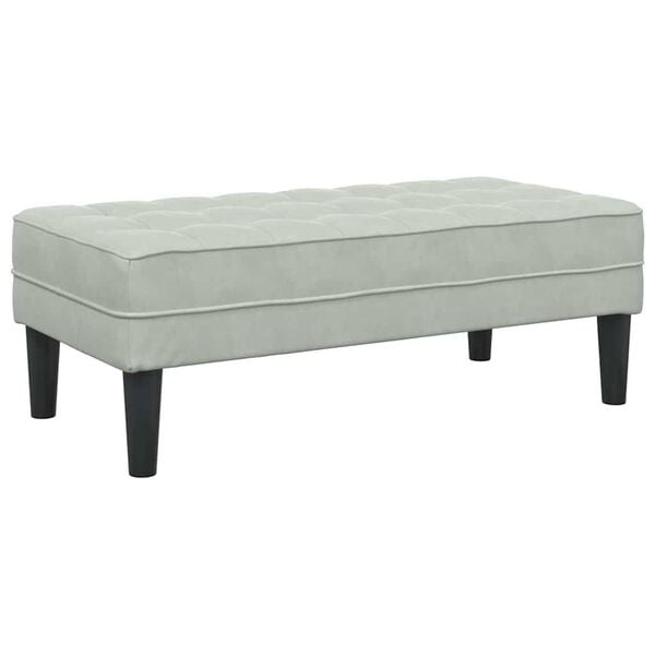 vidaXL Bench with Cushion Light Grey 113 x 57 x 39 cm Velvet