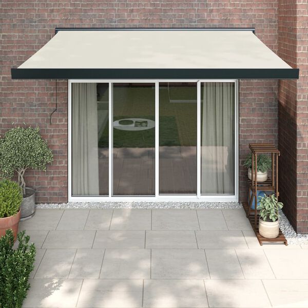 vidaXL Retractable Awning Cream 3.5x2.5 m Fabric and Aluminium