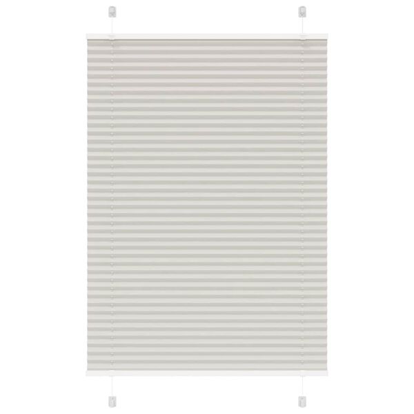 vidaXL Pleated Blind Light Grey 100x150 cm Fabric Width 99.4 cm Polyester