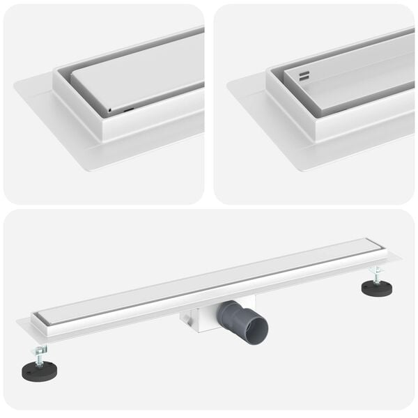 vidaXL 2 in 1 Shower Drain Silver 80 cm Stainless Steel 304