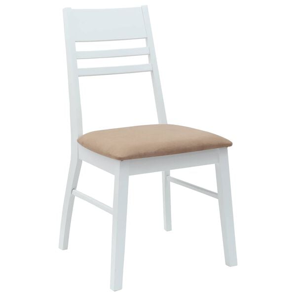 vidaXL Dining Chairs 2 pcs White 43 x 54 x 89 cm Solid Rubber Wood