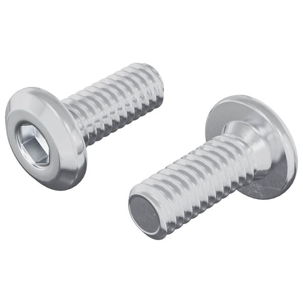 vidaXL Head Lock Screw 2 pcs Silver M6 x 15 mm Steel