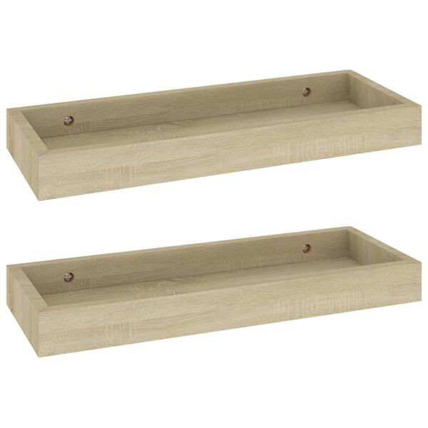 vidaXL Loggia Wall Shelves 2 pcs Oak 40x15x4 cm MDF