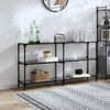 vidaXL Console Table with Black Glass Top 158.5x30x81 cm Steel