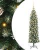 vidaXL Artificial Slim Christmas Tree Green and White 120 cm