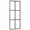 vidaXL Sliding Door ESG Glass and Aluminium 76x205 cm Black