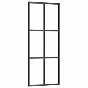 vidaXL Sliding Door ESG Glass and Aluminium 76x205 cm Black