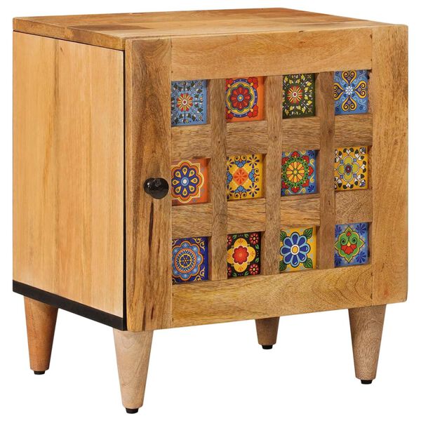 vidaXL Bedside Cabinet Natural 40 x 33.5 x 46 cm Solid Mango Wood