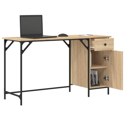 vidaXL Computer Desk Sonoma Oak 131x48x75 cm Engineered Wood