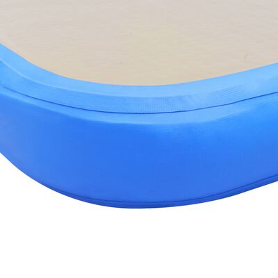 vidaXL Inflatable Gymnastics Mat with Pump 800x100x10 cm PVC Blue