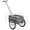 vidaXL Bike Trailer with 50 L Foldable Transportbox Grey 150 kg