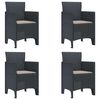 vidaXL Garden Chair 4 pcs Anthracite Polypropylene