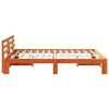 vidaXL Bed Frame with Headboard Wax Brown 140 x 200 cm Solid Pine Wood