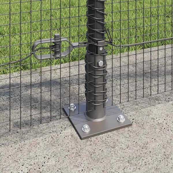 vidaXL Fence Post Grey 100 x 0.8 m (16 x 16 mm mesh) Steel and PVC