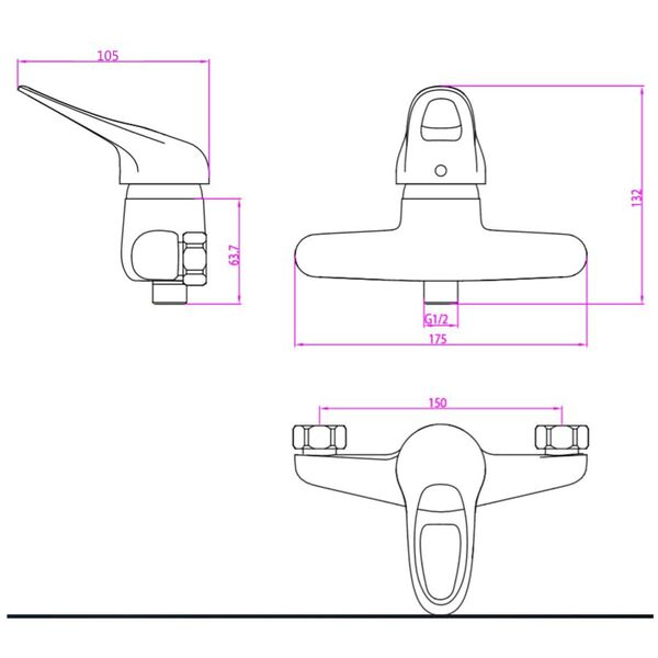 SCHÜTTE Shower Mixer Tap PORTO Chrome