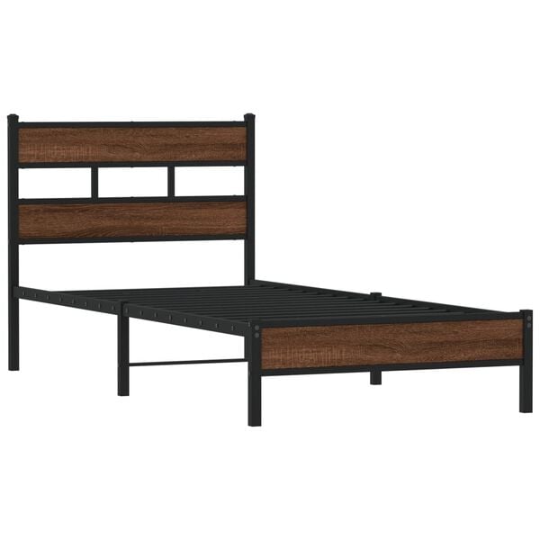 vidaXL Bed Frame without Mattress Brown Oak 80x200 cm Engineered Wood
