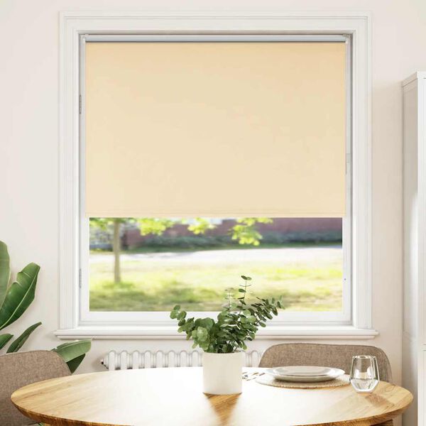 vidaXL Roller Blind Blackout Beige 105x175 cm Fabric Width 100.7 cm Polyester