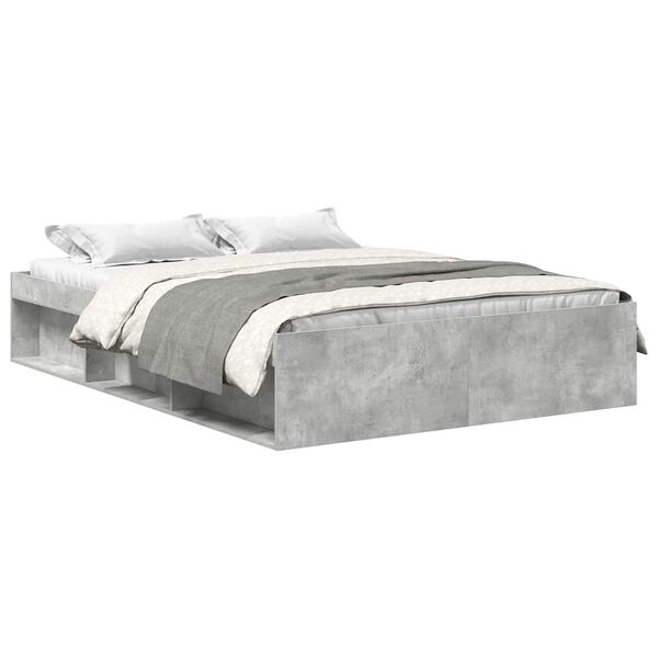 vidaXL Bed Frame without Mattress Concrete Grey 120x200 cm