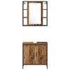 vidaXL Bathroom Vanity Units with Shelf 3 pcs Brown Engineered wood