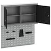 vidaXL Tool Cabinet Set with Shelf 3 pcs Black Powder-Coated Steel