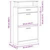 vidaXL Shoe Cabinet Concrete Grey 63x24x104 cm Engineered Wood